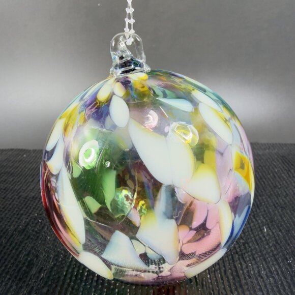 Hand Blown Studio Art Glass Orb Ornament Friendship Ball Witch Ball Glassware - Picture 6 of 12